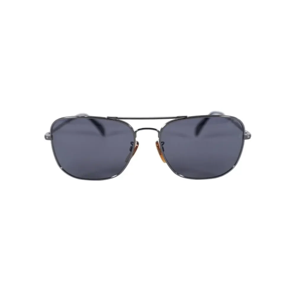 David Beckham Square Aviator Polarized Men's Sunglasses–Dark Ruthenium/Gray–NWT